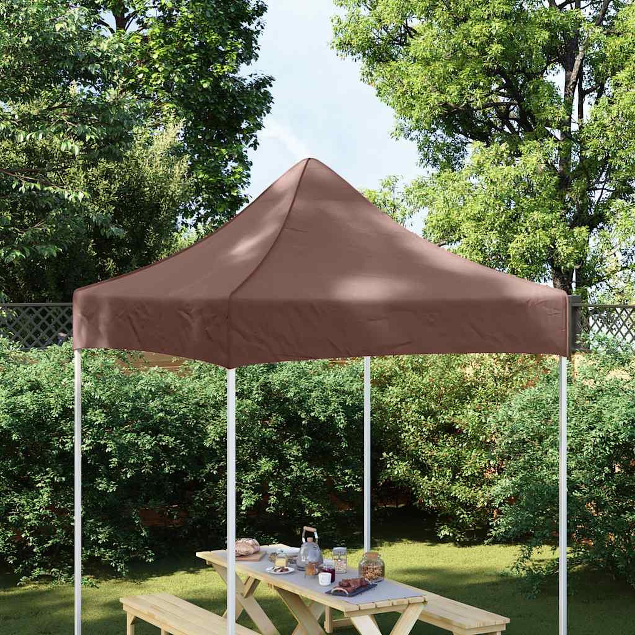 VIDAXL Toit de tente de reception 2x2 m Marron 270 g/m^2