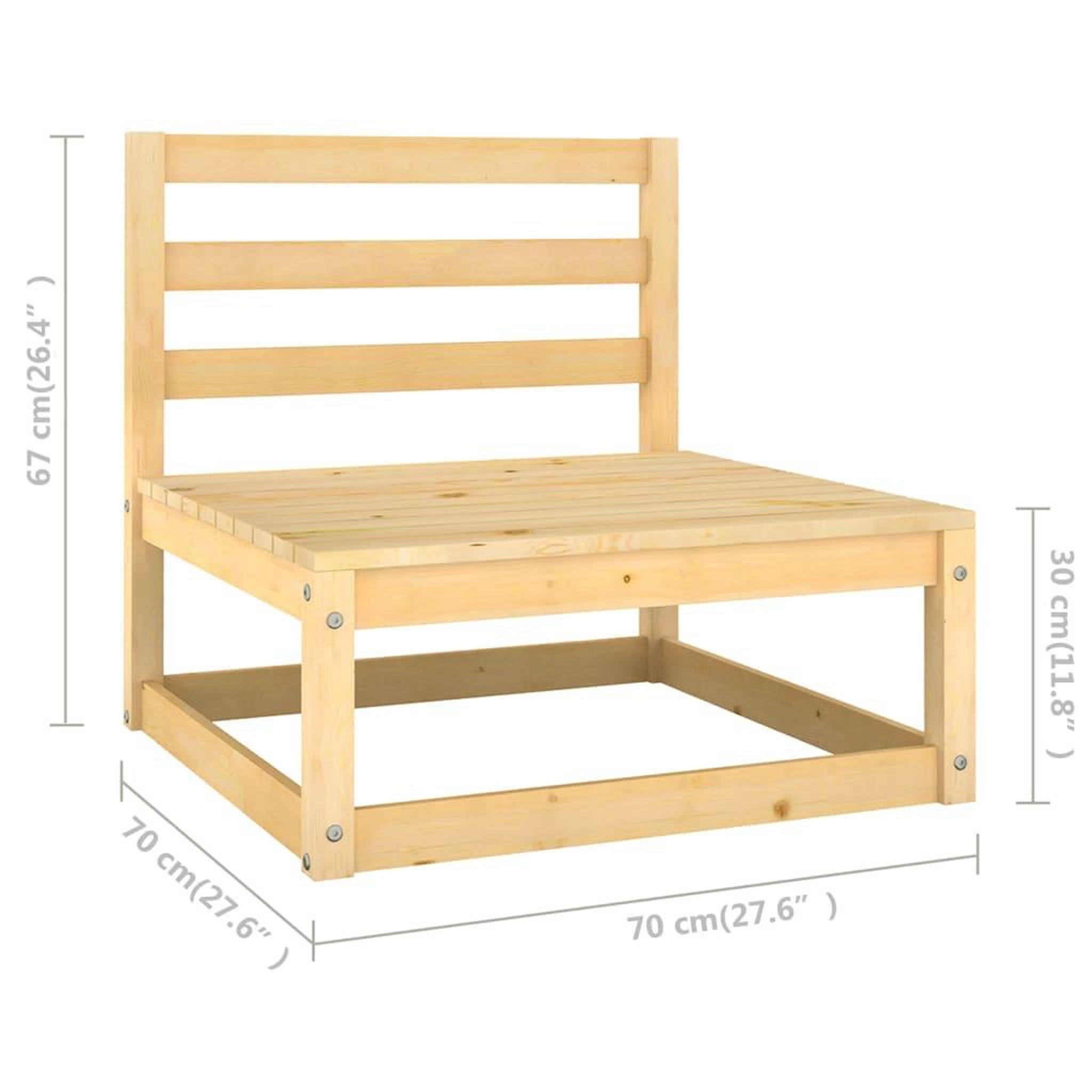 Voir la diapositive 6 : VIDAXL Salon de jardin 8 pcs avec coussins Bois de pin massif