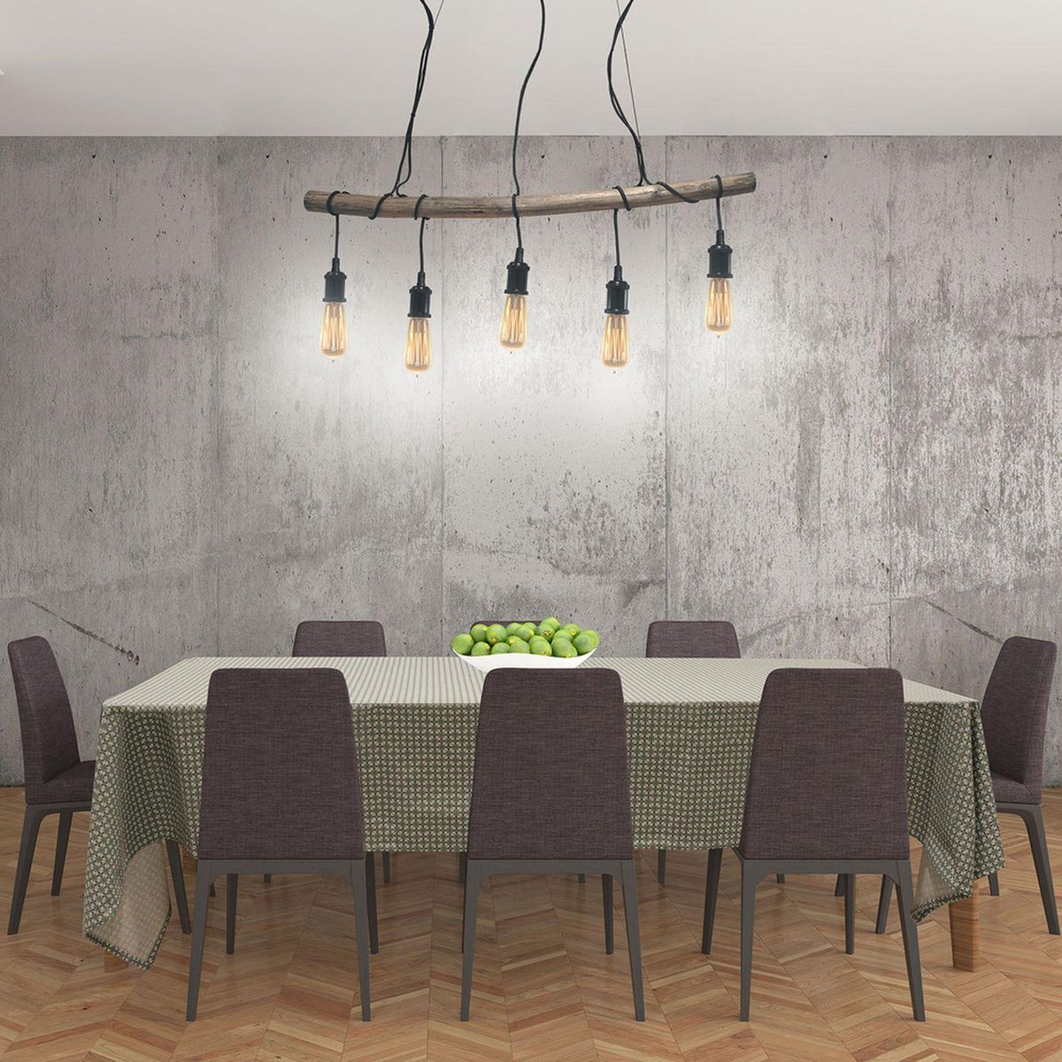 The Home Deco Factory Nappe rectangulaire vintage Little Market - L. 240 x l. 140 cm - Blanc