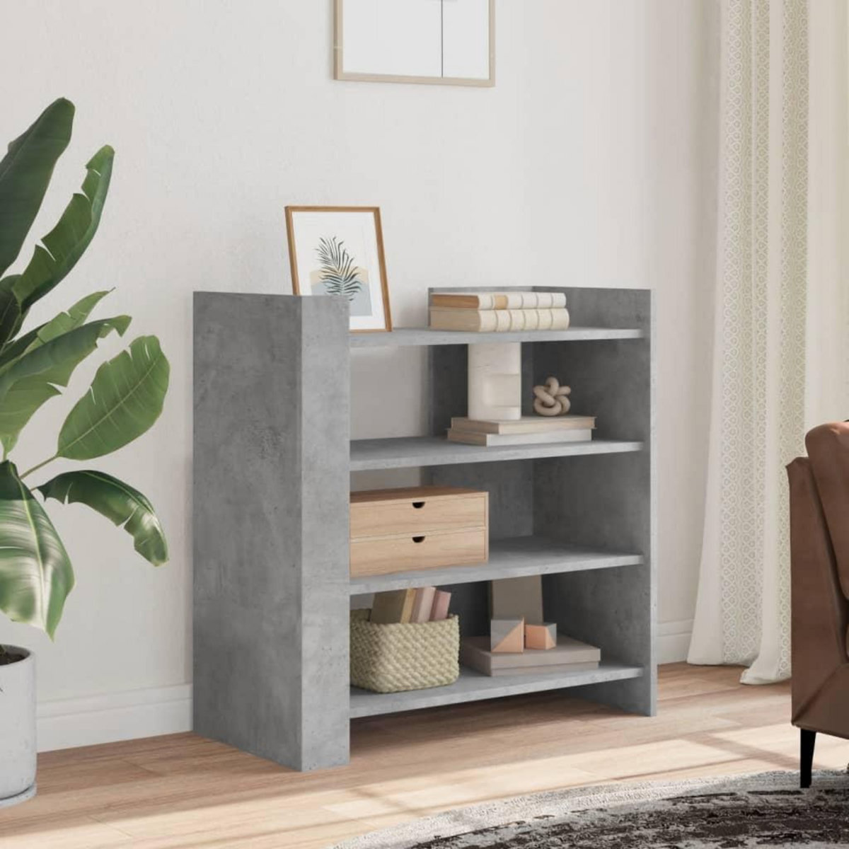 VIDAXL Buffet gris beton 73,5x35x75 cm bois d'ingenierie