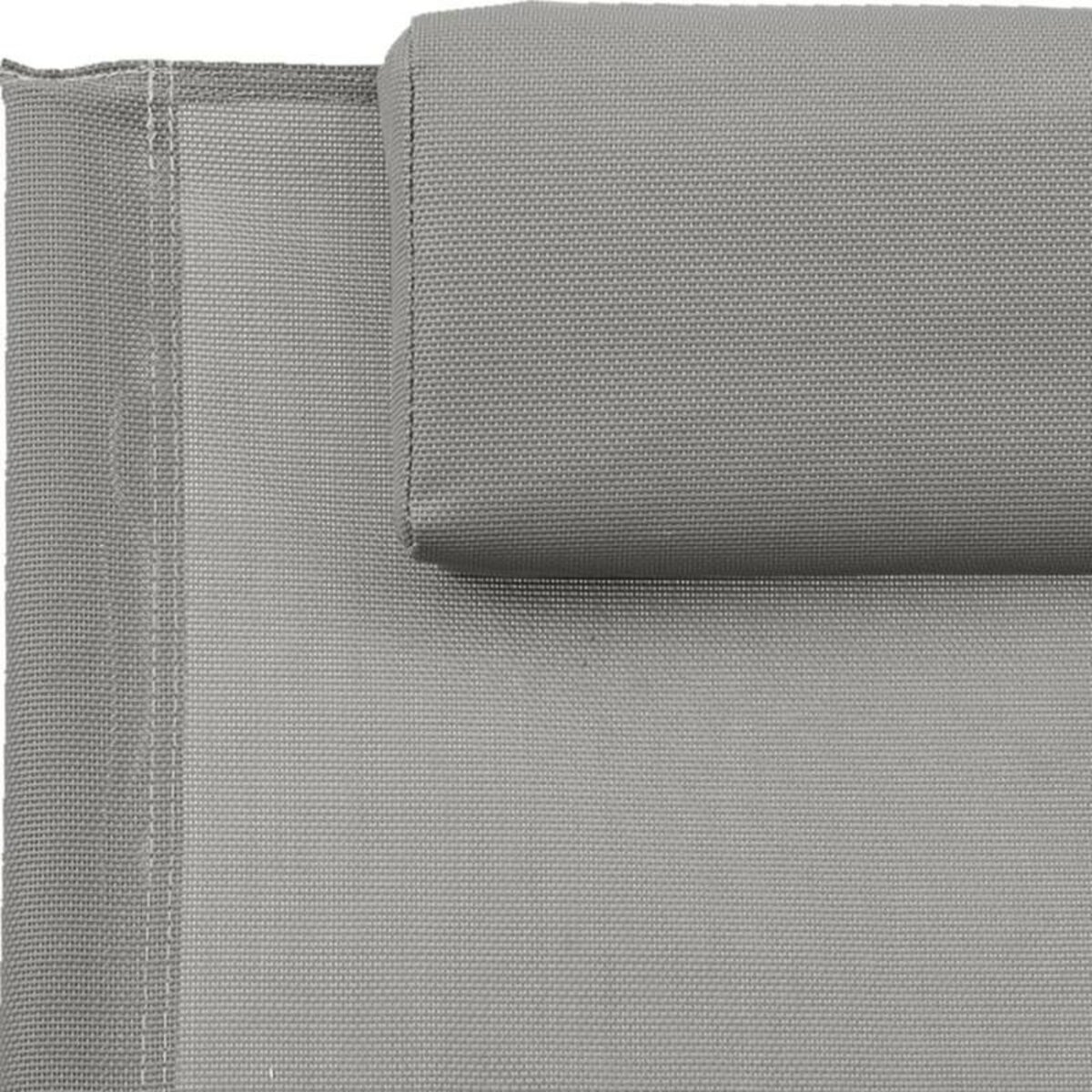 VIDAXL Chaise longue avec oreiller acier et textilène gris