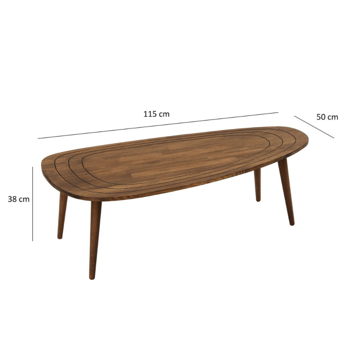 CONCEPT USINE Table basse bois foncé RANA