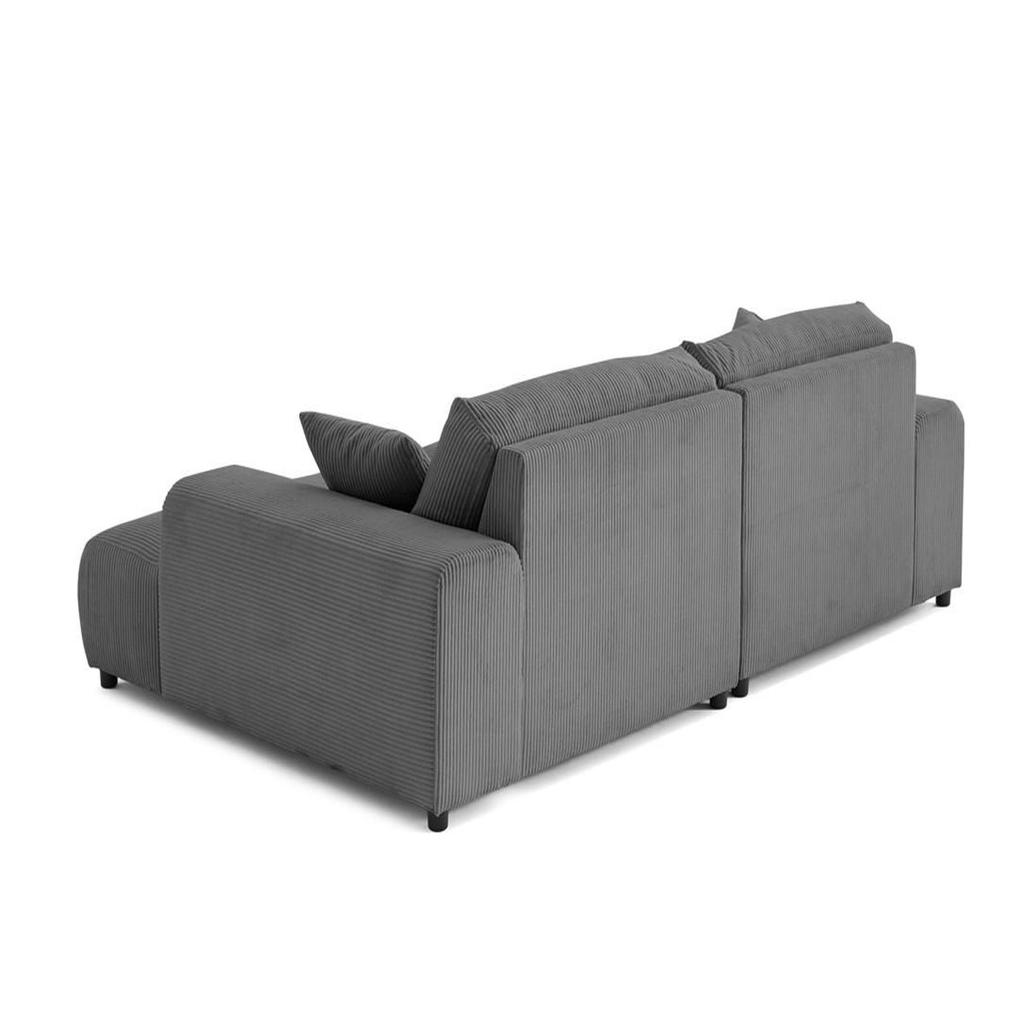 Voir la diapositive 5 : LISA DESIGN Garance - canapé droit 4 places double méridienne - assise profonde - en velours côtelé