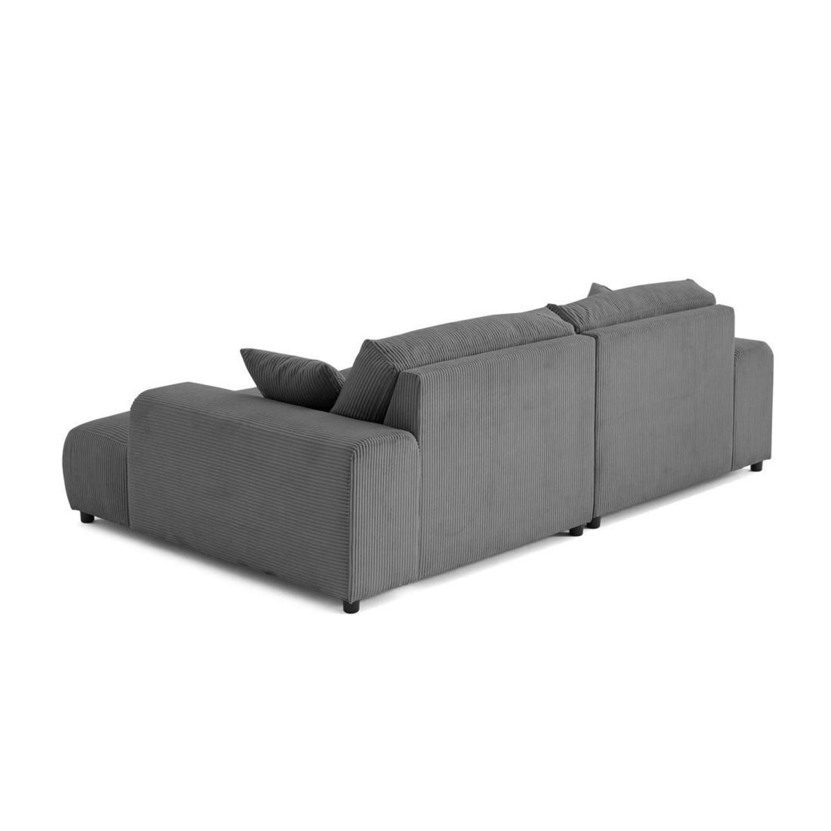 LISA DESIGN Garance - canapé droit 4 places double méridienne - assise profonde - en velours côtelé