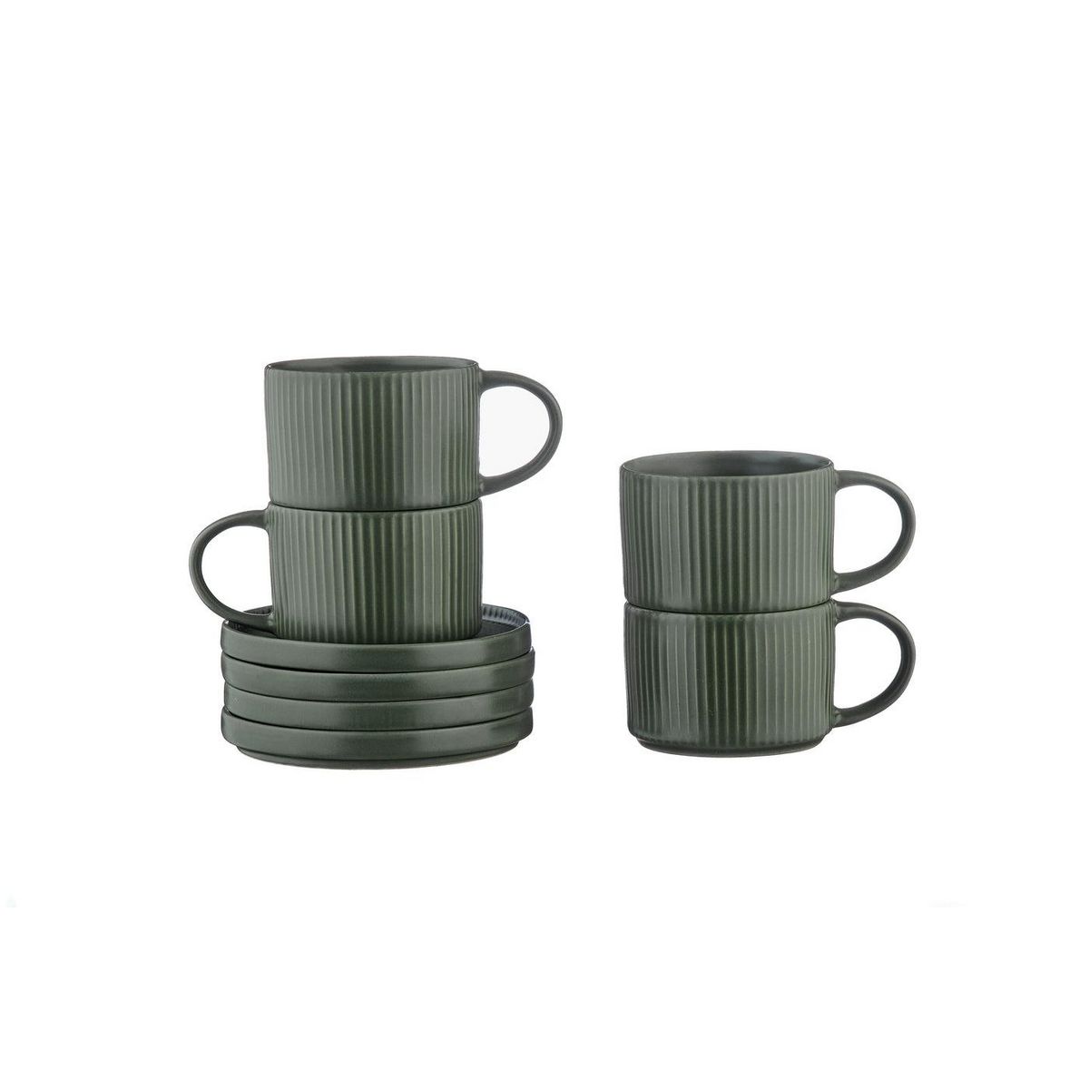 BJORN Tasse SCANDI 15cl et soucoupe Ø12cm - 8 pièces - Olive