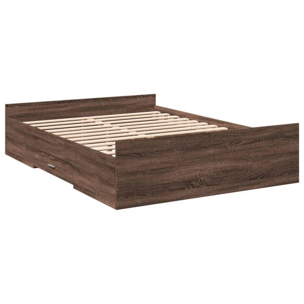 VIDAXL Cadre de lit avec tiroirs sans matelas chene marron 120x200 cm