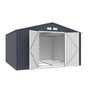 Voir la diapositive 2 : MARKET24 LUNEX Abri de jardin en métal 10,85 m2 - 340 x 319 x 210 - Kit d'ancrage inclus, 2 portes battantes - Gris