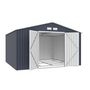 Voir la diapositive 2 : MARKET24 LUNEX Abri de jardin en métal 10,85 m2 - 340 x 319 x 210 - Kit d'ancrage inclus, 2 portes battantes - Gris