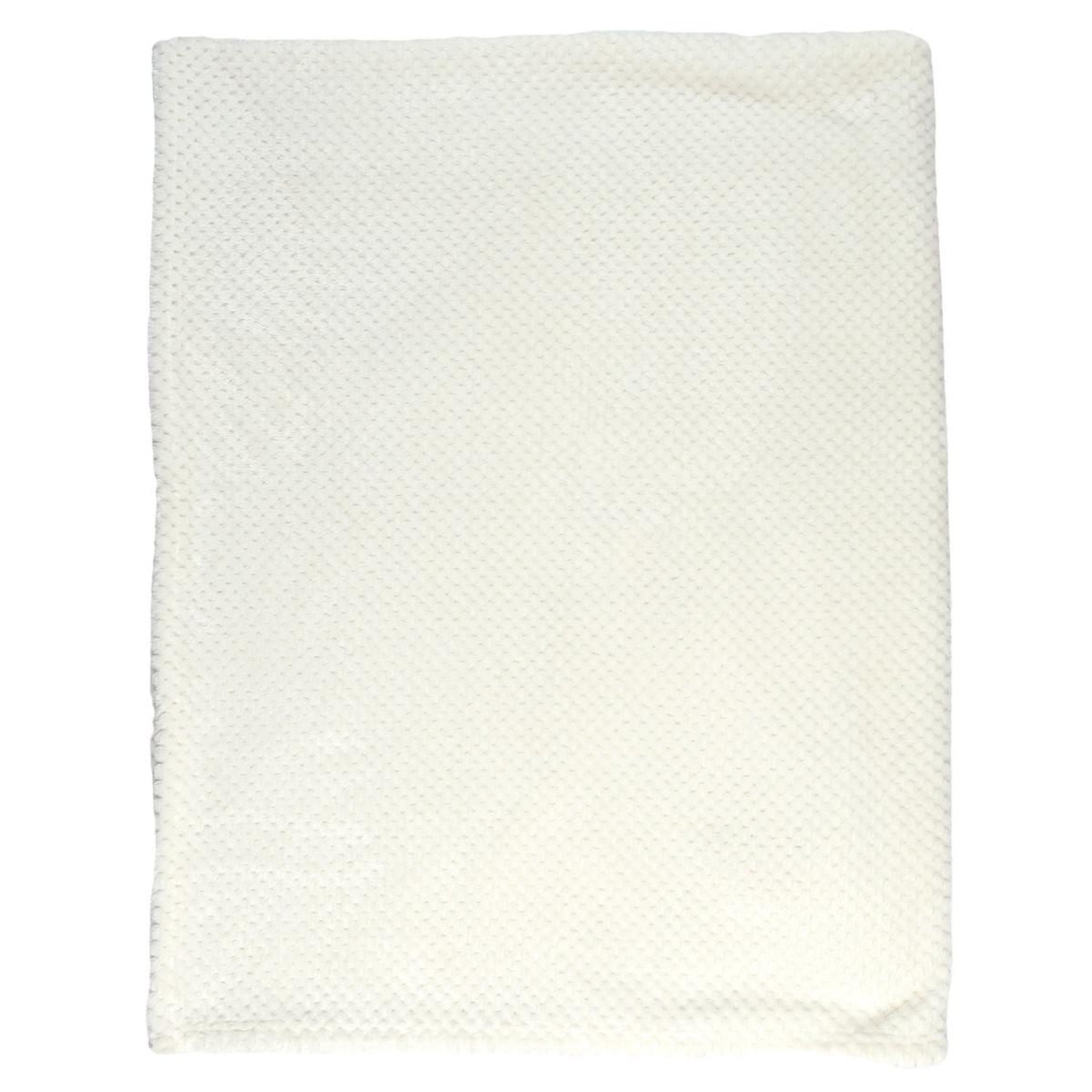 Voir la diapositive 2 : The Home Deco Factory Plaid nid d'abeille  crush  120x150cm crème