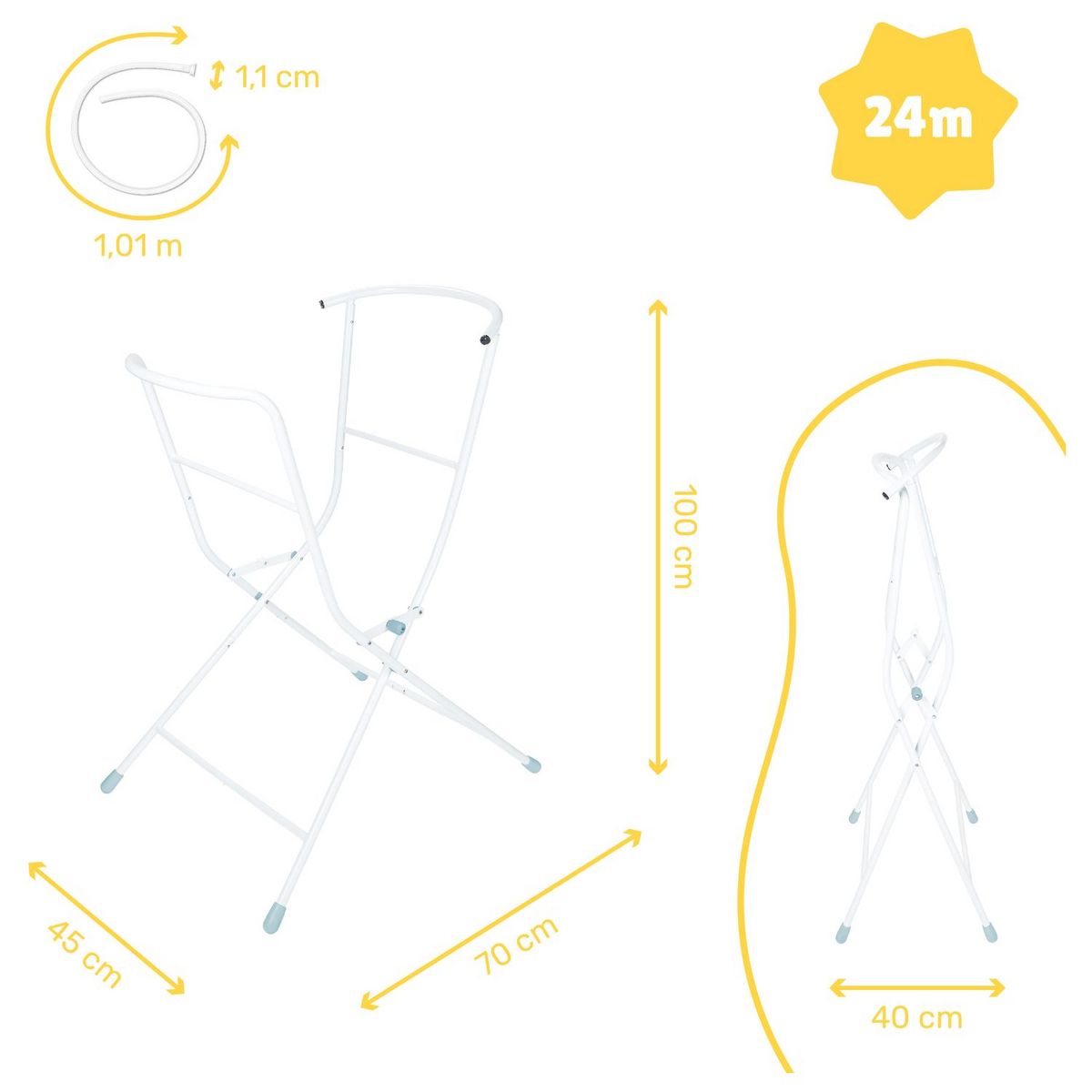 BADABULLE Pieds de baignoire et tuyau de vidange  