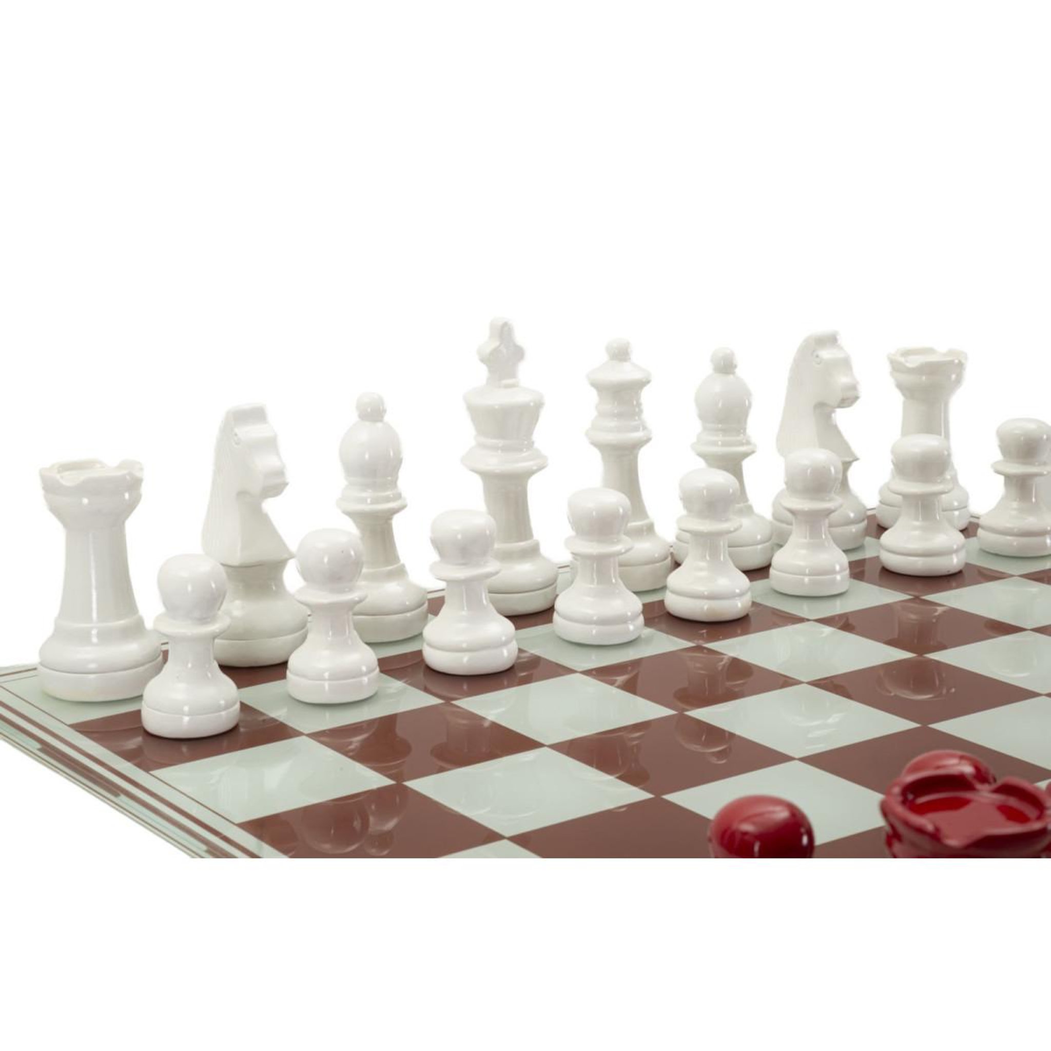 Voir la diapositive 6 : Paris Prix Jeu d'échec en verre  board  61cm rouge & blanc