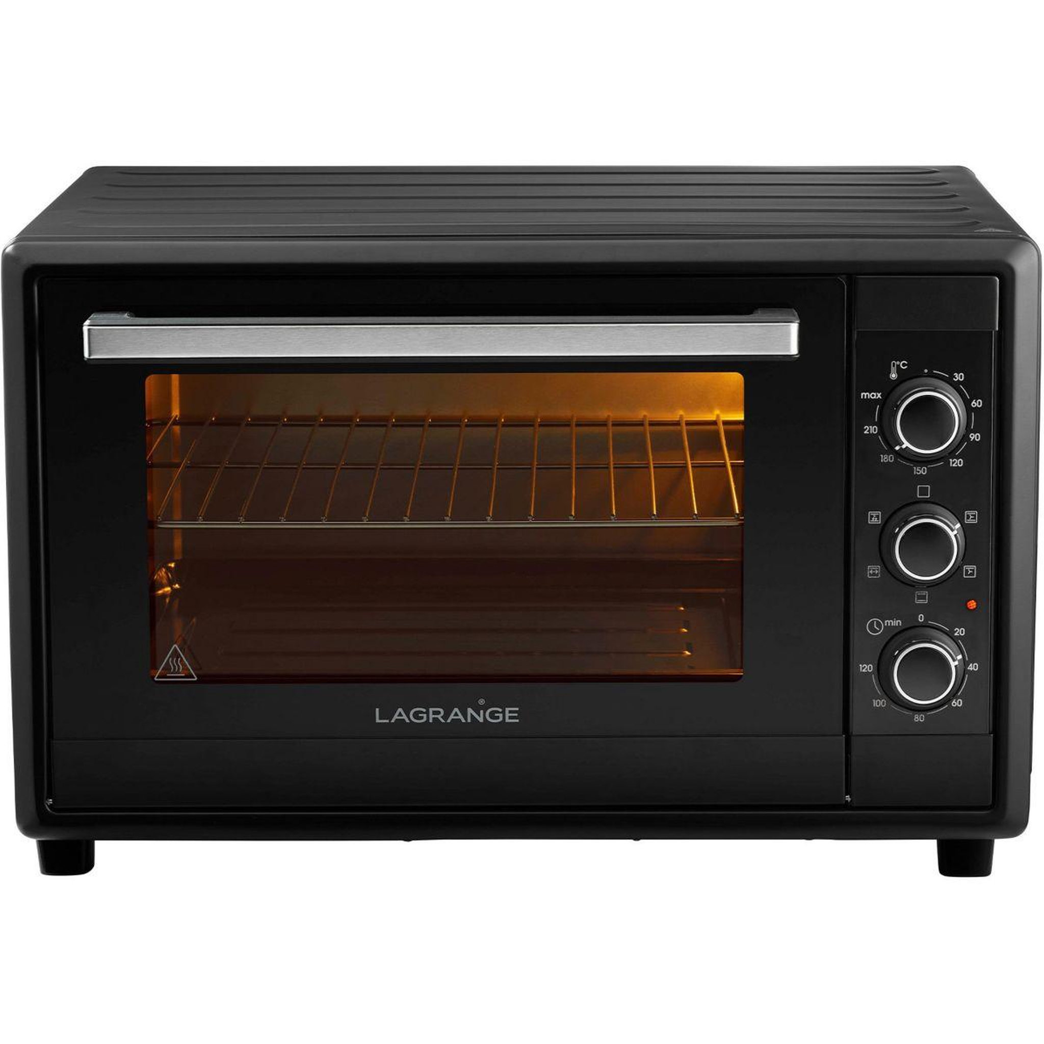 Voir la diapositive 4 : LAGRANGE Mini four 719005 chaleur tournante 55L - 240°C - 120 minutes - Noir