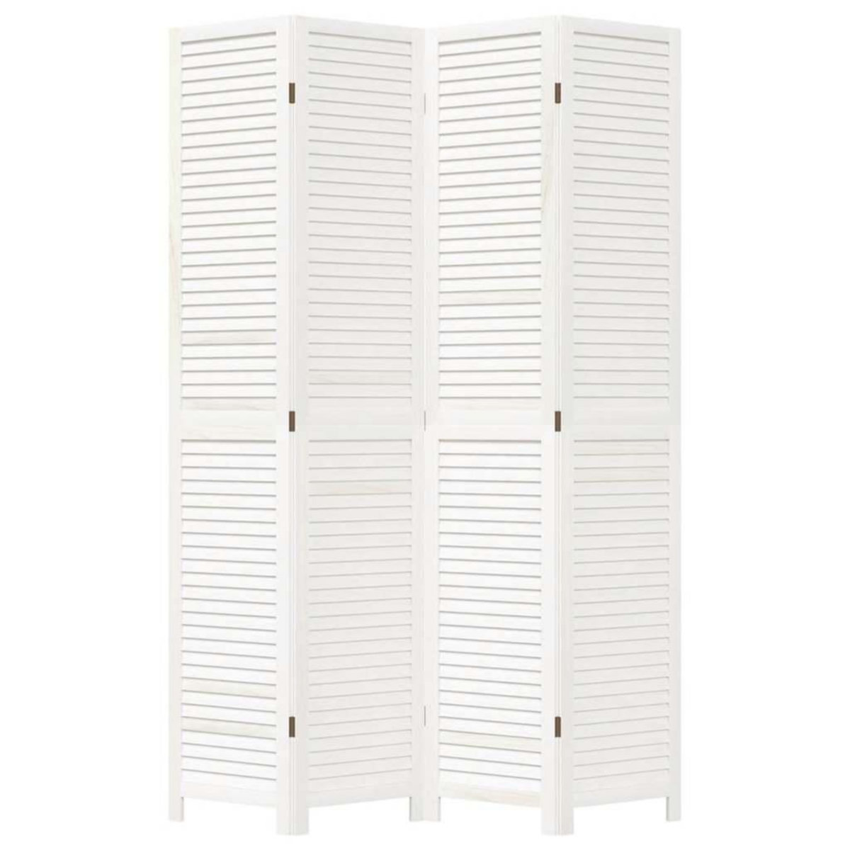 VIDAXL Cloison de separation 4 panneaux blanc bois de paulownia massif