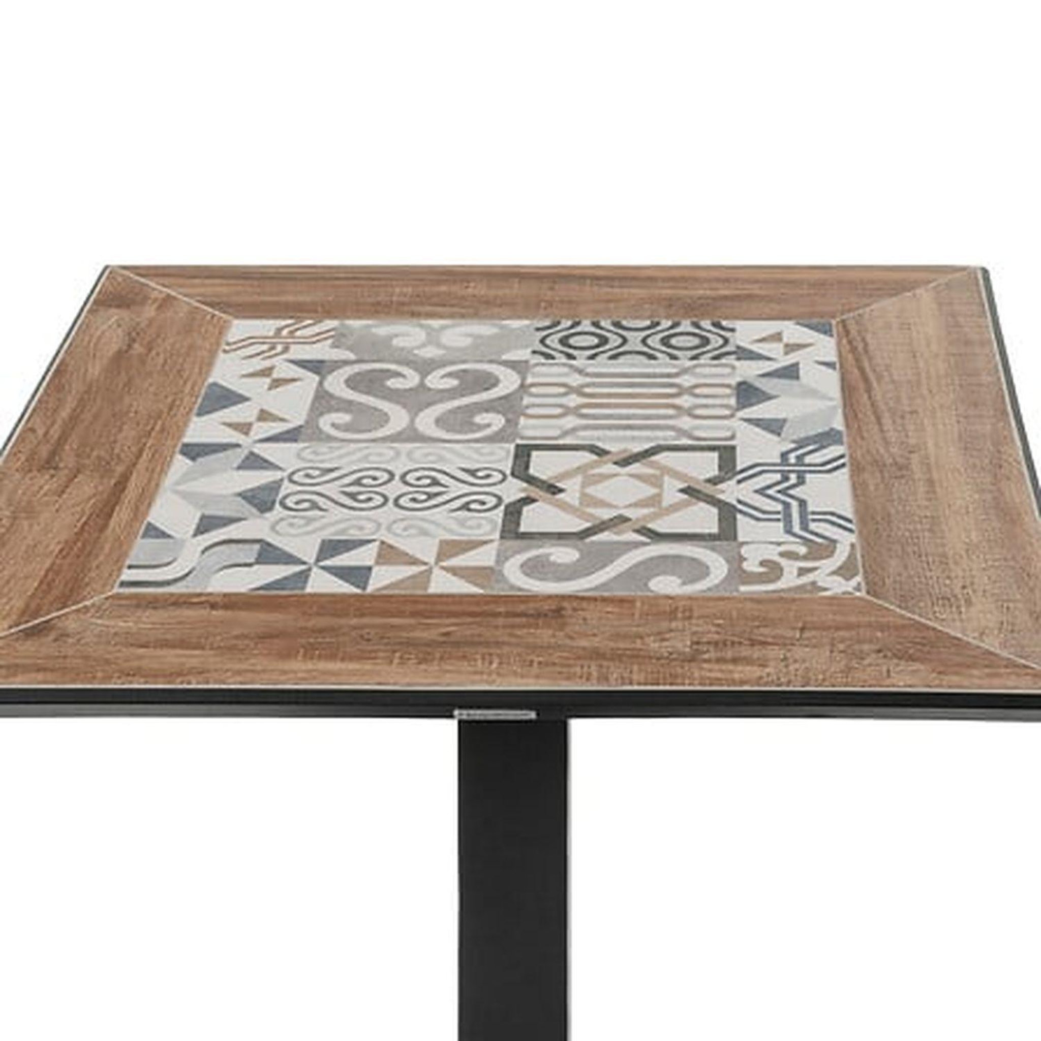 Voir la diapositive 3 : HESPERIDE Table de jardin bistro carrée en acier et céramique 2 places lambada - graphite