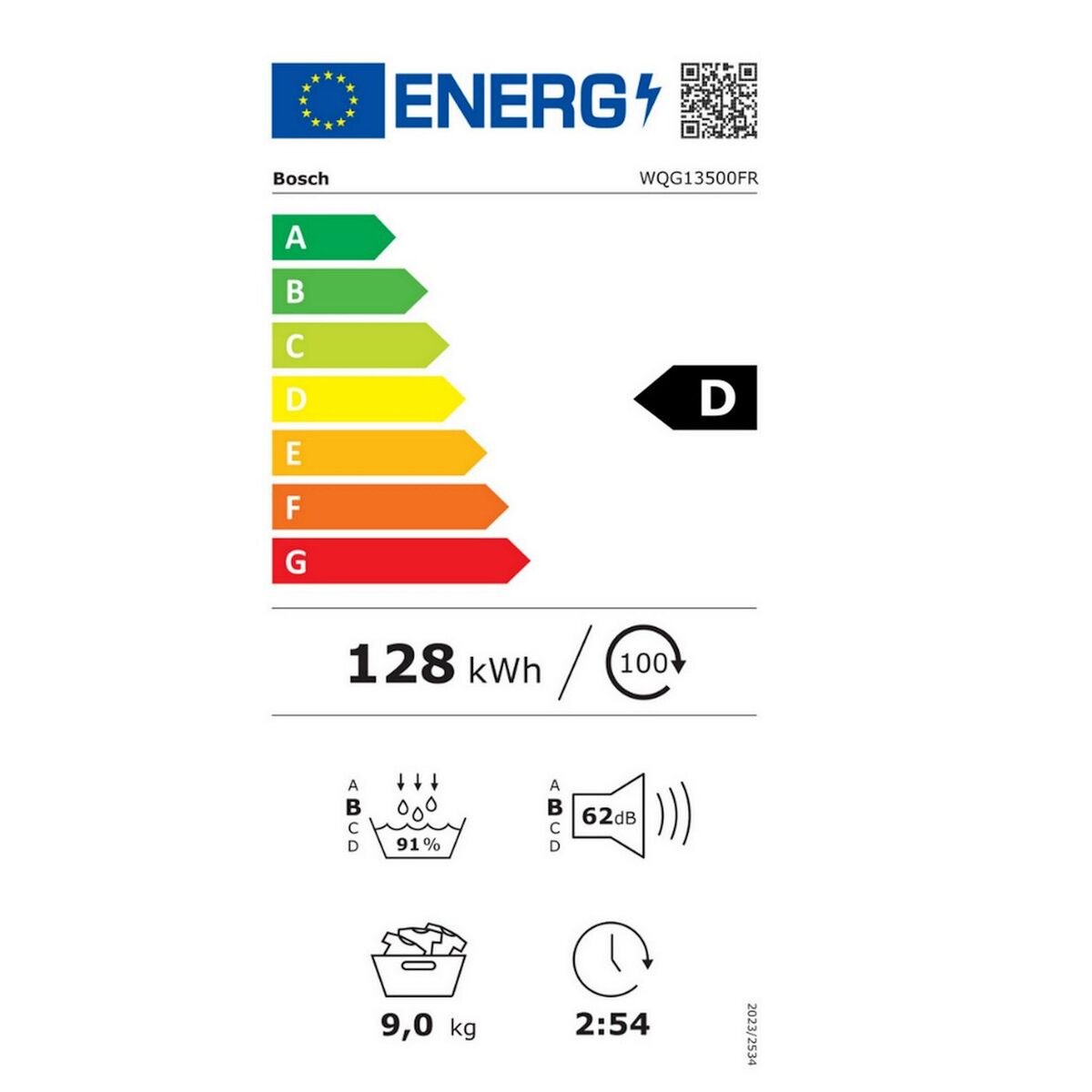 BOSCH Sèche-linge pompe à chaleur 60cm 9kg - WQG13500FR