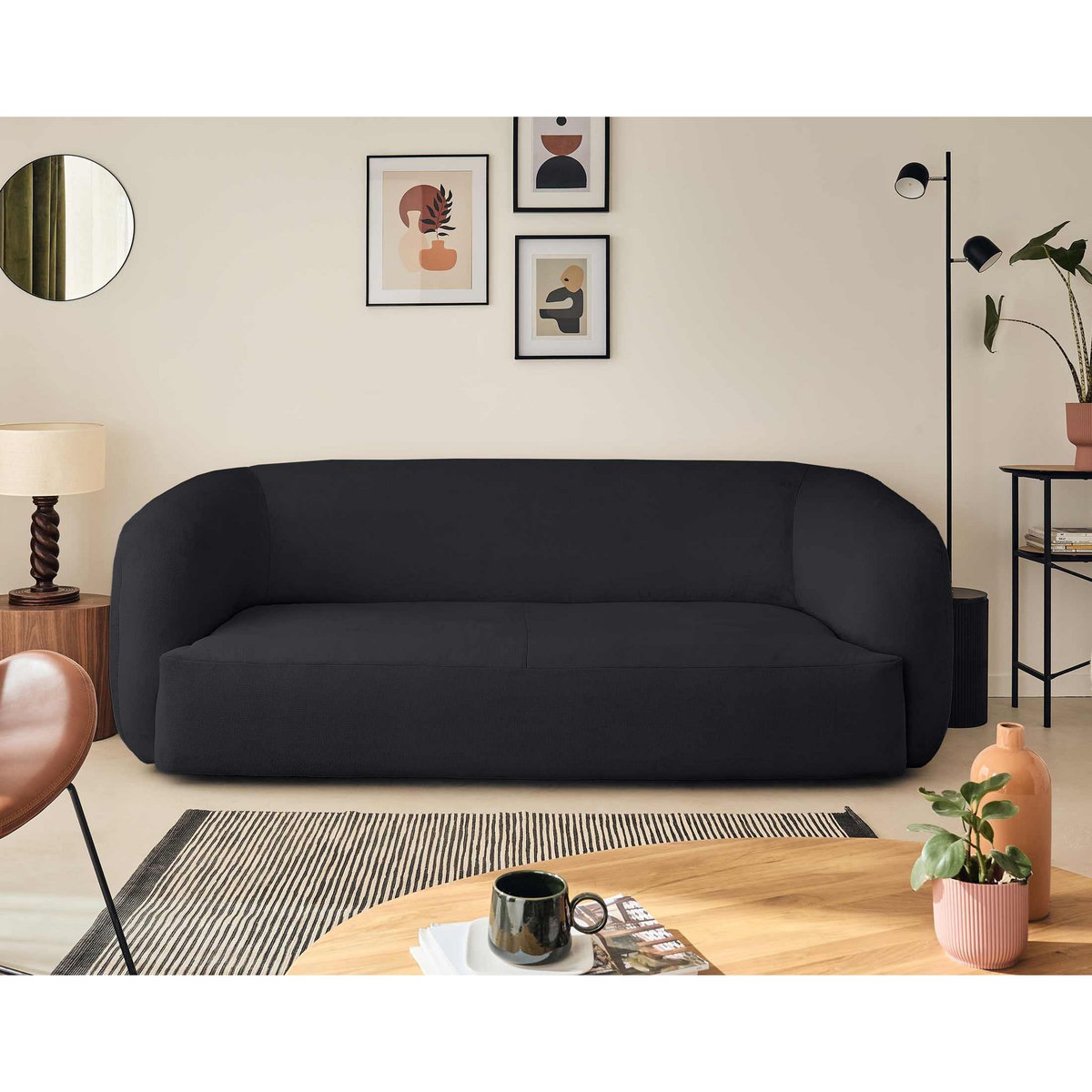 LISA DESIGN Ernee - canapé 3 places - en velours