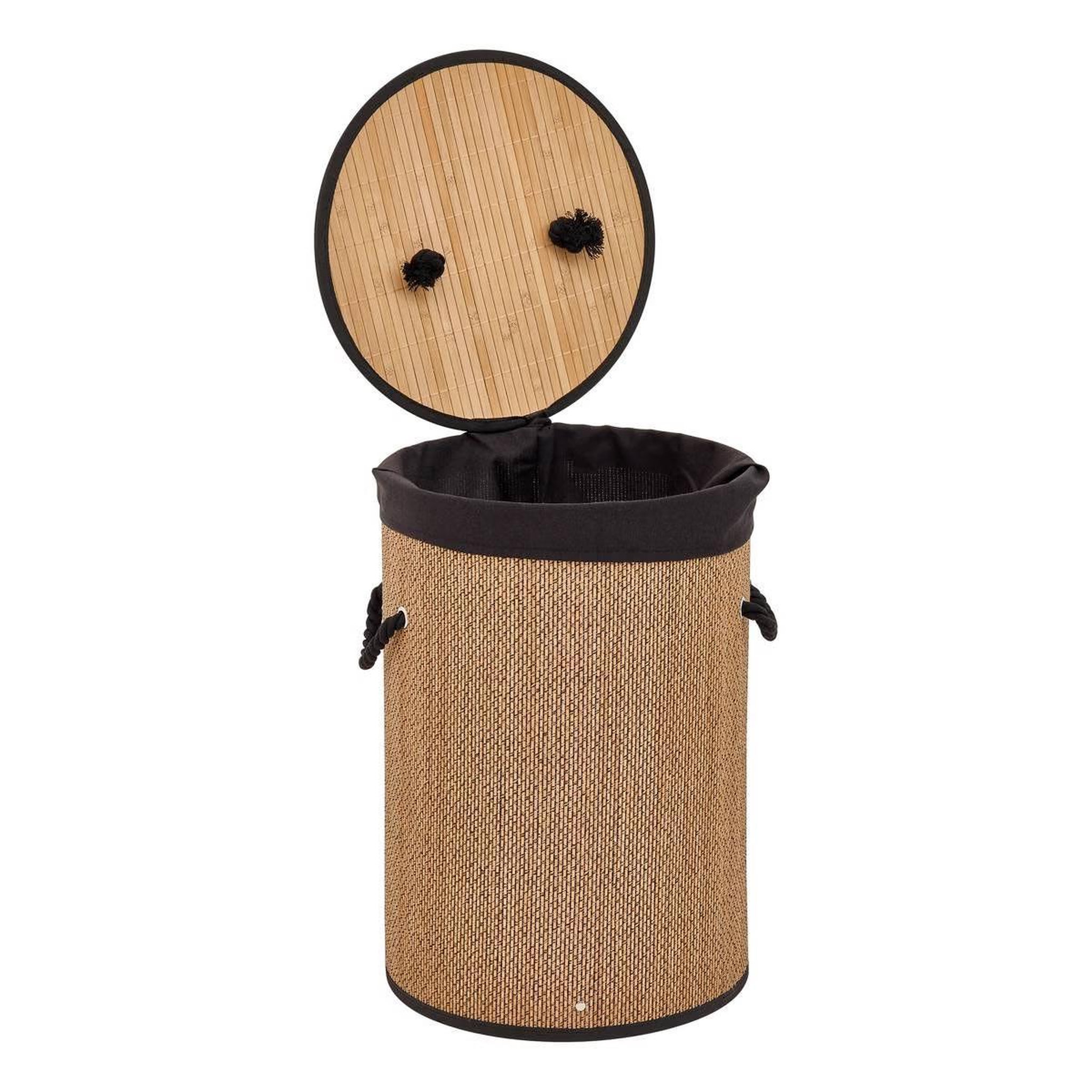 Voir la diapositive 2 : FIVE Panier à linge en bambou  stemy  48l noir