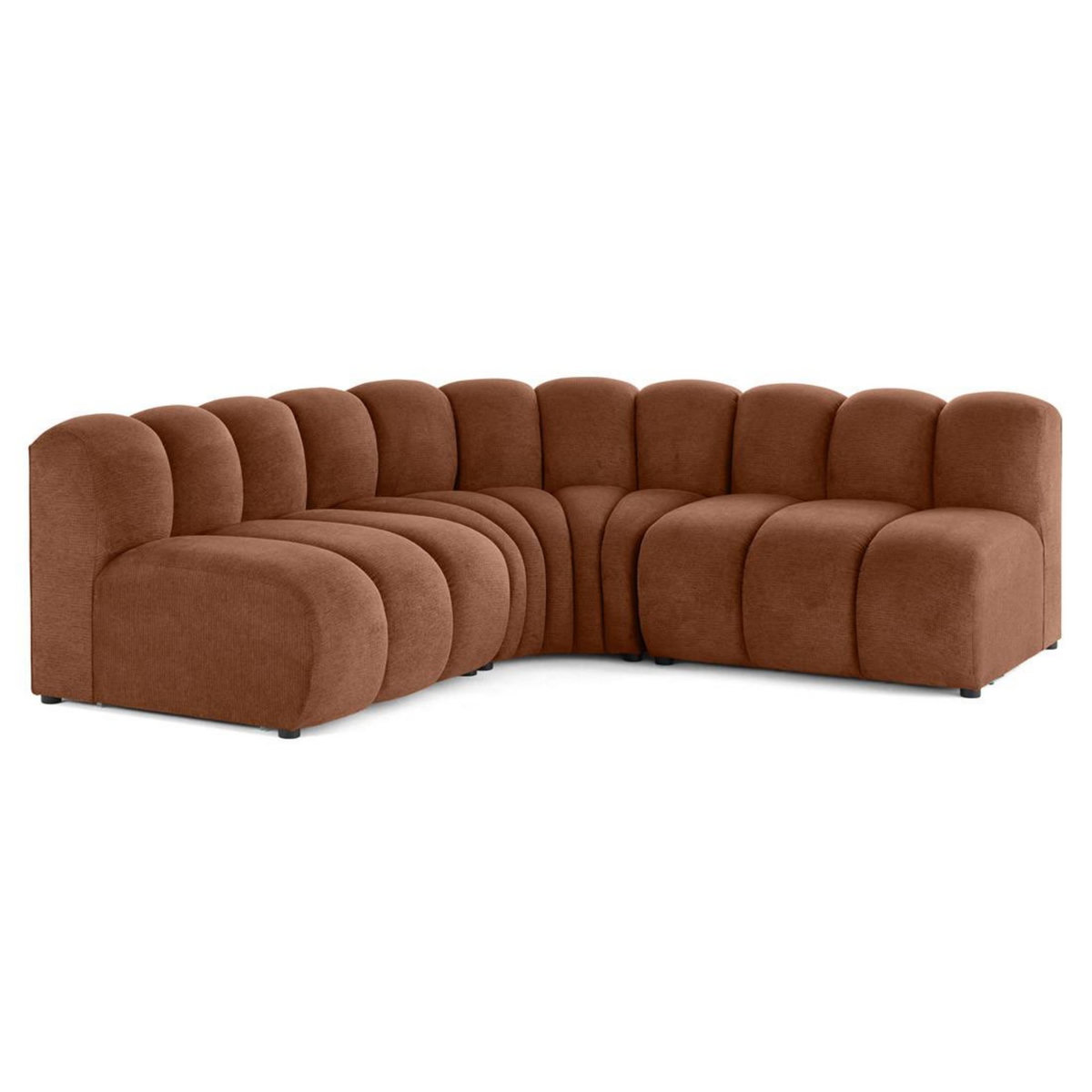 LISA DESIGN Debbie - canapé modulable d'angle réversible 4 places en tissu texturé