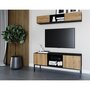 Voir la diapositive 2 : BEST MOBILIER Felicia - meuble tv - effet bois et noir - 2 portes et 2 niches - 120 cm