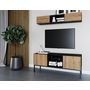 Voir la diapositive 2 : BEST MOBILIER Felicia - meuble tv - effet bois et noir - 120 cm
