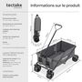 Voir la diapositive 6 : tectake Chariot de jardin et de transport pliable gris