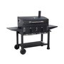 Voir la diapositive 1 : SWEEEK Barbecue Grill charbon de bois - Bernard XL Noir - Avec récupérateur de cendres. aérateurs. bac charbon ajustable et tablettes rabattables. L 160 x P 107.5 x H 141cm