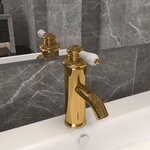 VIDAXL Robinet de lavabo de salle de bain Dore 130x180 mm