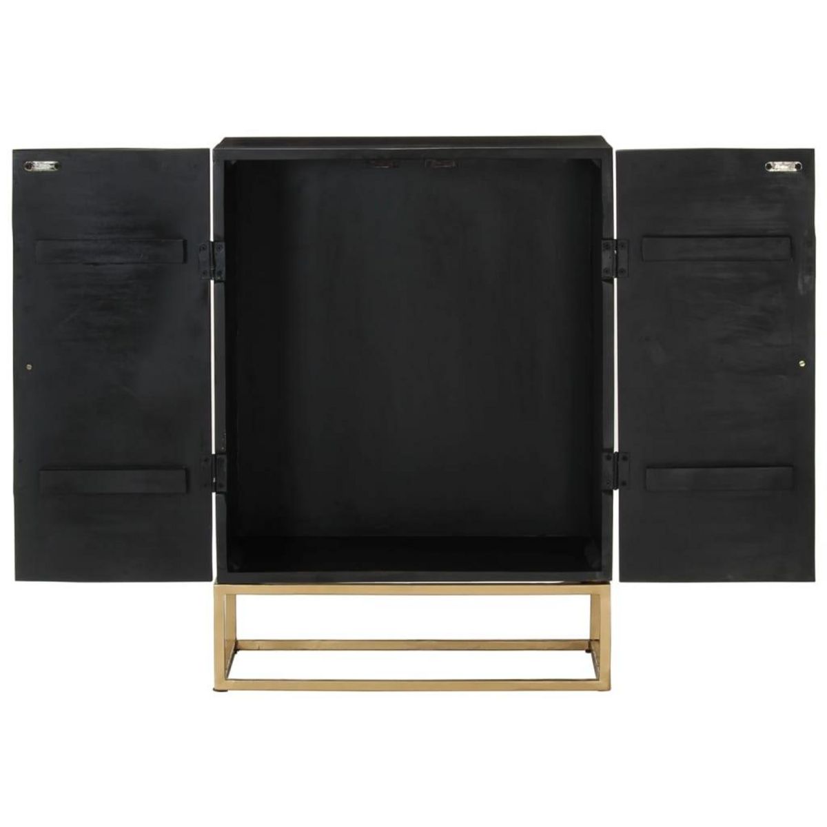 VIDAXL Buffet Noir 55x34x75 cm Bois massif de manguier et fer