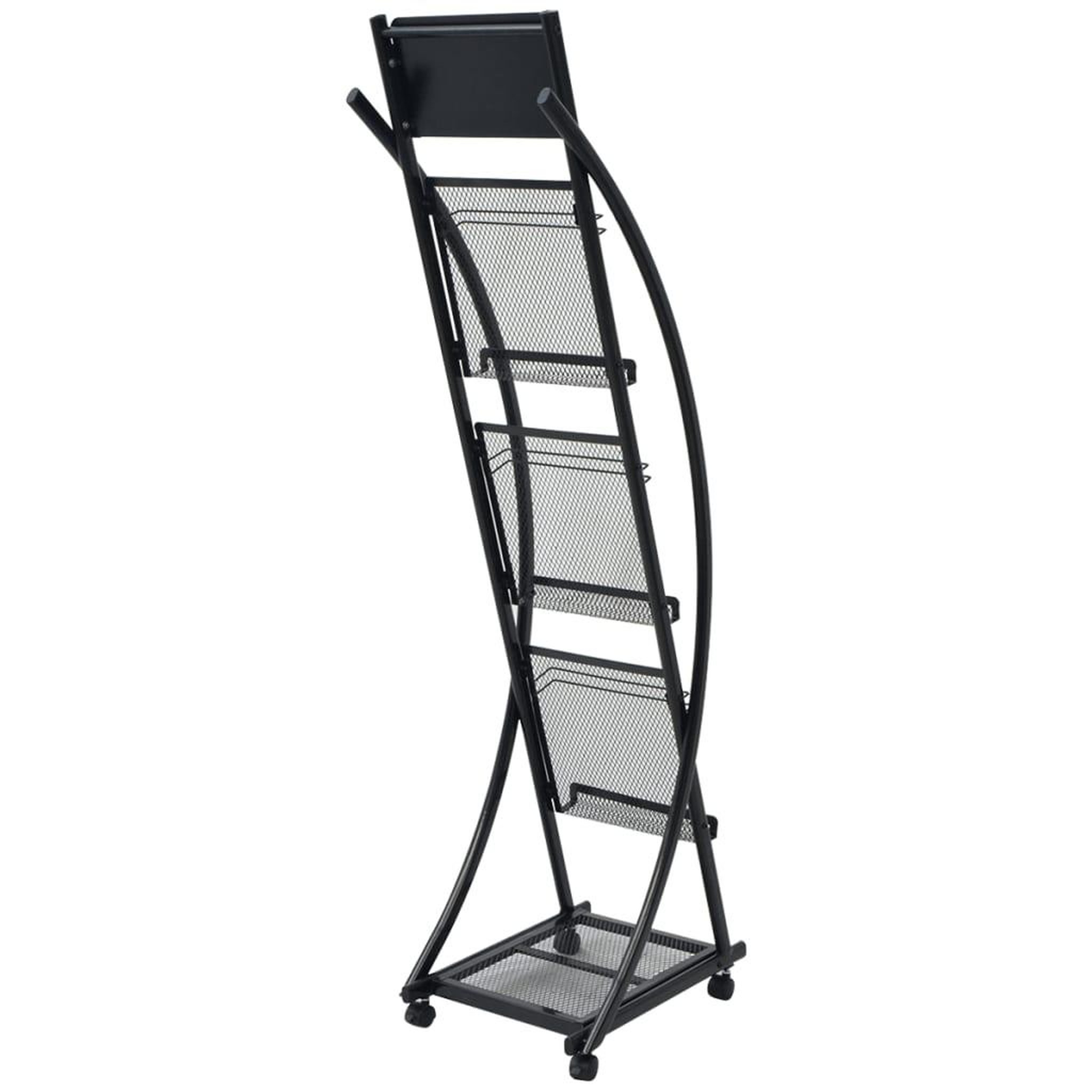 Voir la diapositive 3 : VIDAXL Porte-revue 40 x 32 x 131 cm noir a4