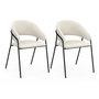 Voir la diapositive 1 : ID MARKET Lot de 2 chaises de salle à manger VINI en velours côtelé beige et pieds métal noir