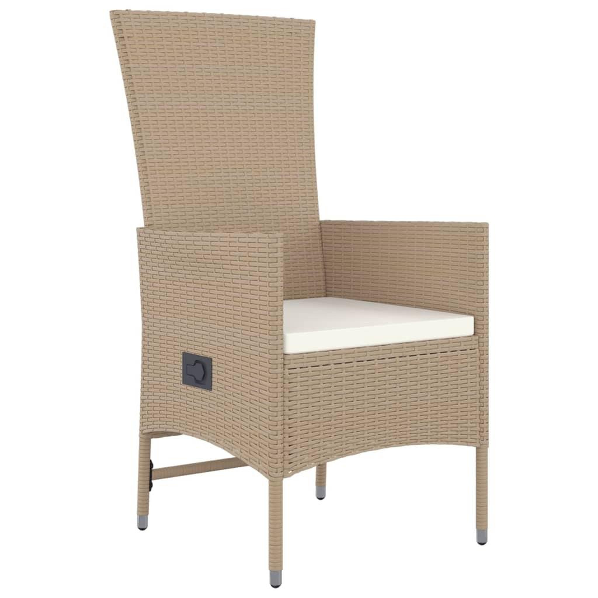 Voir la diapositive 5 : VIDAXL Ensemble a manger de jardin avec coussins 5pcs Beige poly rotin