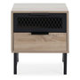 Voir la diapositive 4 : VS VENTA-STOCK Table de chevet Hera 1 porte 1 tiroir coloris bois