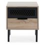 Voir la diapositive 4 : VS VENTA-STOCK Table de chevet Hera 1 porte 1 tiroir coloris bois