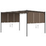 Voir la diapositive 1 : VIDAXL Belvedere de jardin avec rideau lateral 4x3x2,25 m Taupe