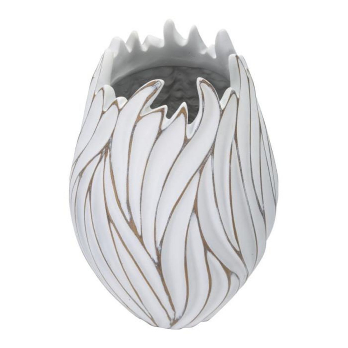 Paris Prix Vase Design en Relief  Honduras  41cm Blanc