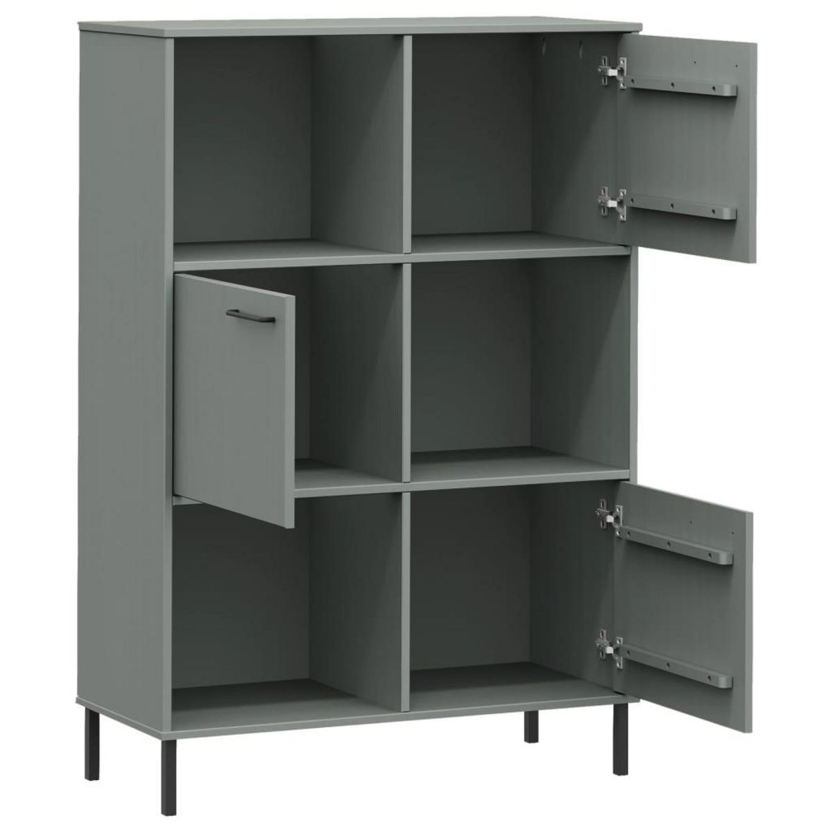 VIDAXL Bibliotheque avec pieds en metal Gris 90x35x128,5 cm Bois OSLO