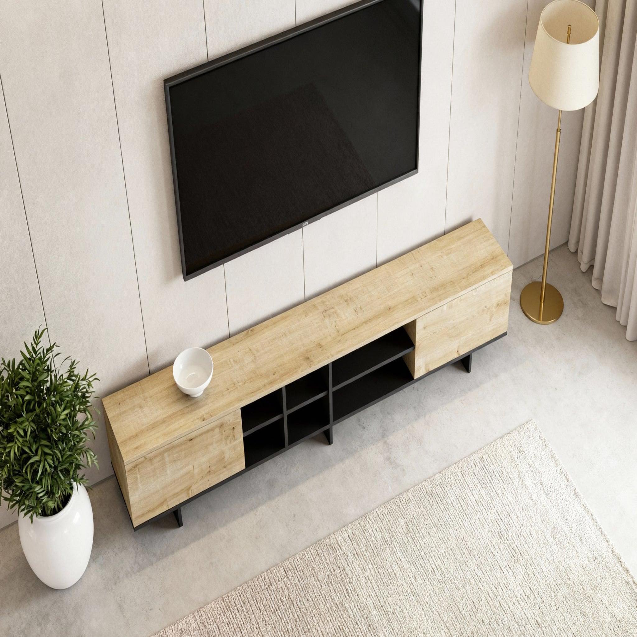 Voir la diapositive 5 : CASANOVA PARIS Calyo - meuble tv 2 portes 230cm en mélamine