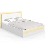 ID MARKET Lit double CHARLIE 140 x 190 cm avec sommier et LED intégrées blanc