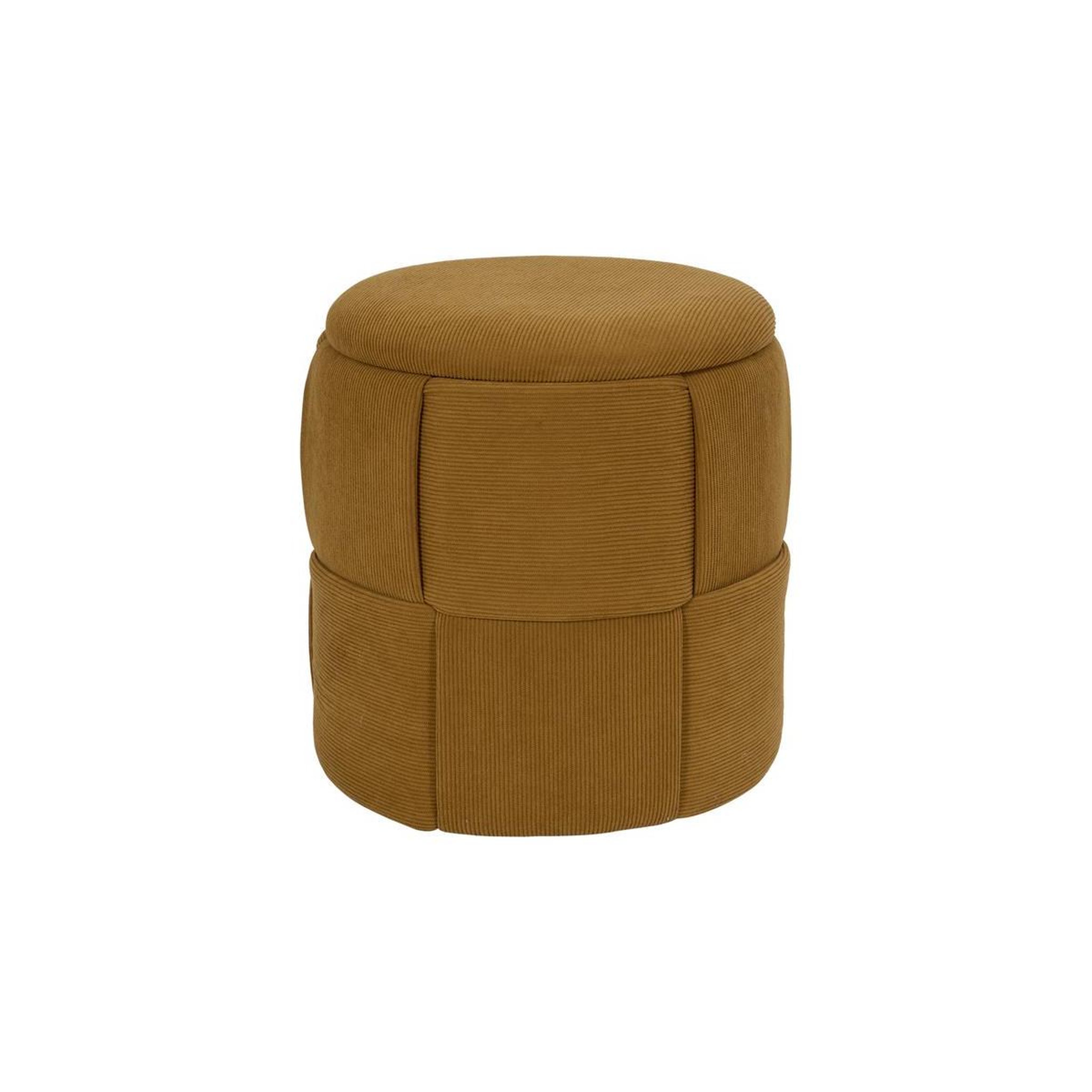 The Home Deco Factory Pouf Coffre Tressé Côtelé  Jules  38cm Jaune