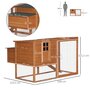 PAWHUT Poulailler cottage cage à poules sur pied dim. 168L x 110l x 101H cm multi-équipement bois sapin lasuré