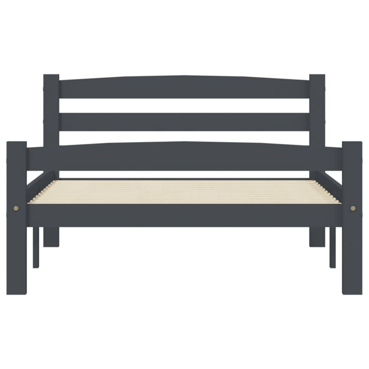 VIDAXL Cadre de lit sans matelas gris fonce pin massif 100x200 cm