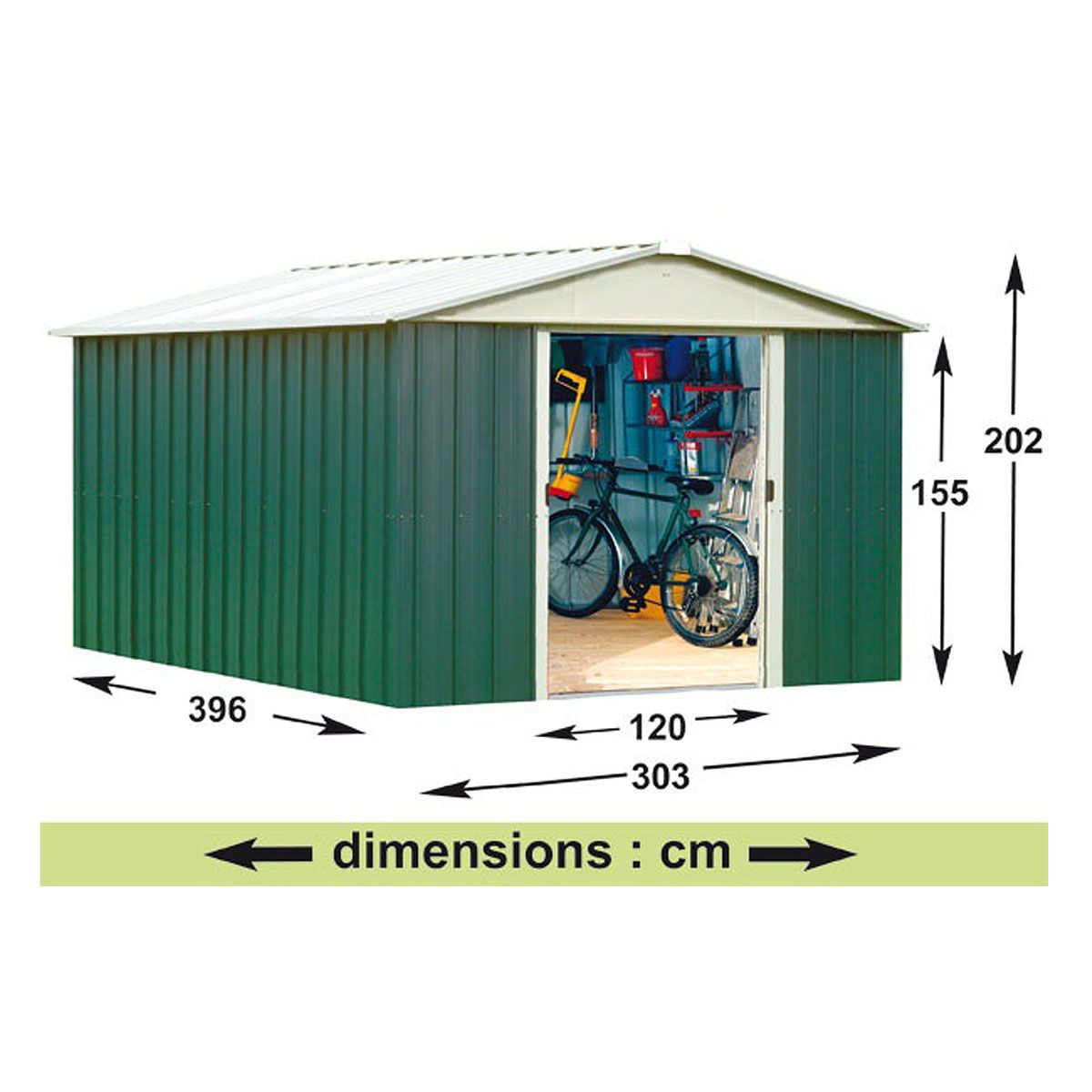 Yardmaster Abri de jardin métal - 10,76m² - TALSI