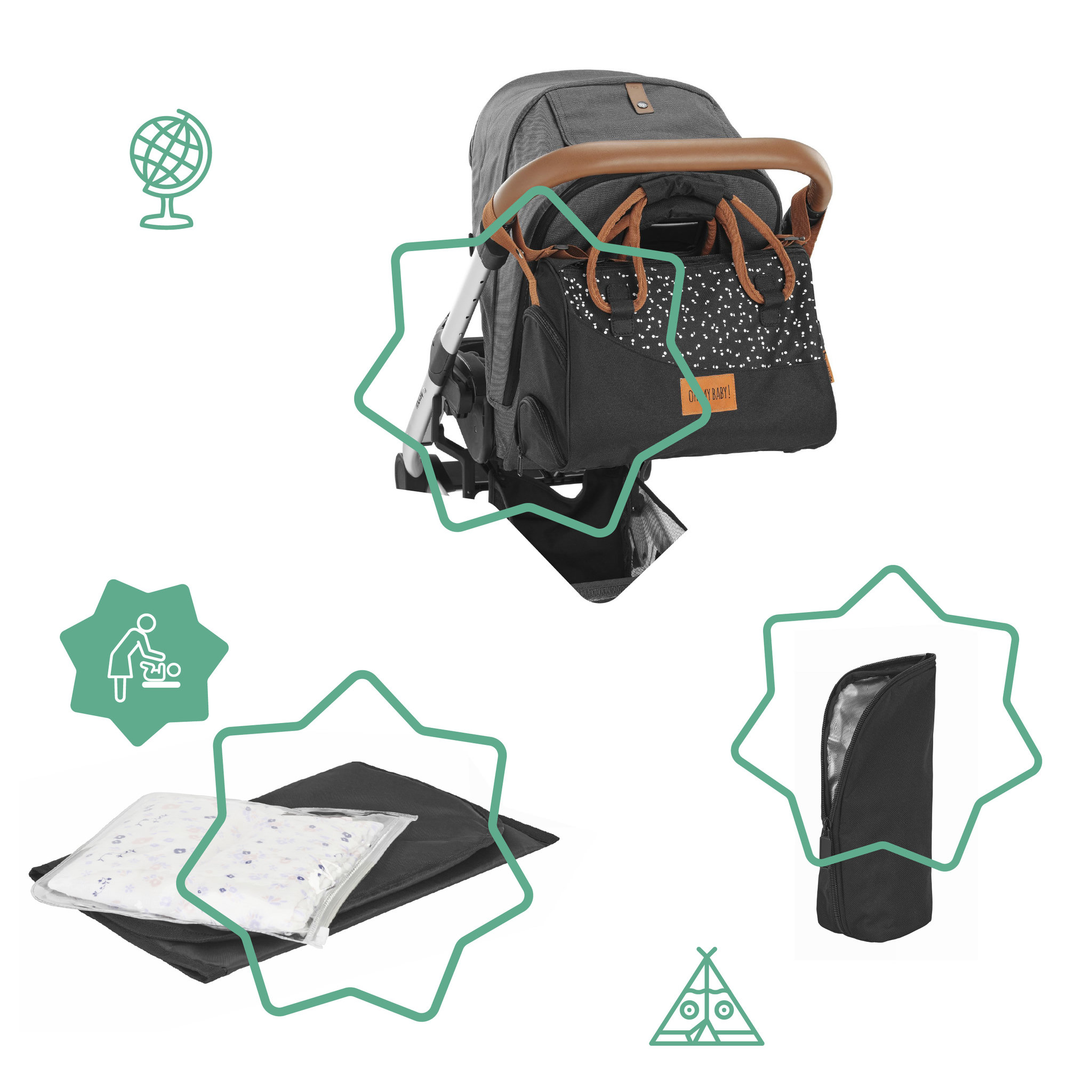 Voir la diapositive 5 : BADABULLE Sac à langer Pocketstyle