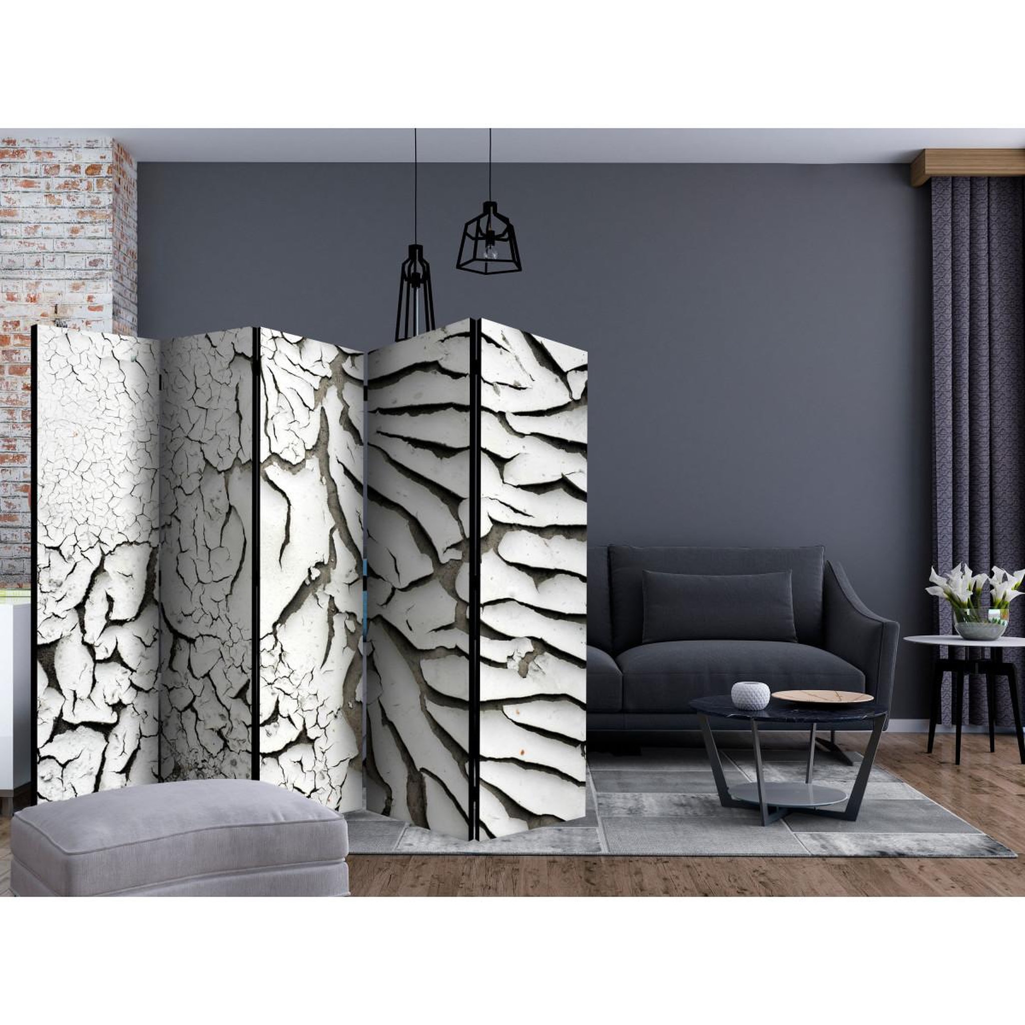 Voir la diapositive 2 : Paris Prix Paravent 5 volets  signs of the time  172x225cm