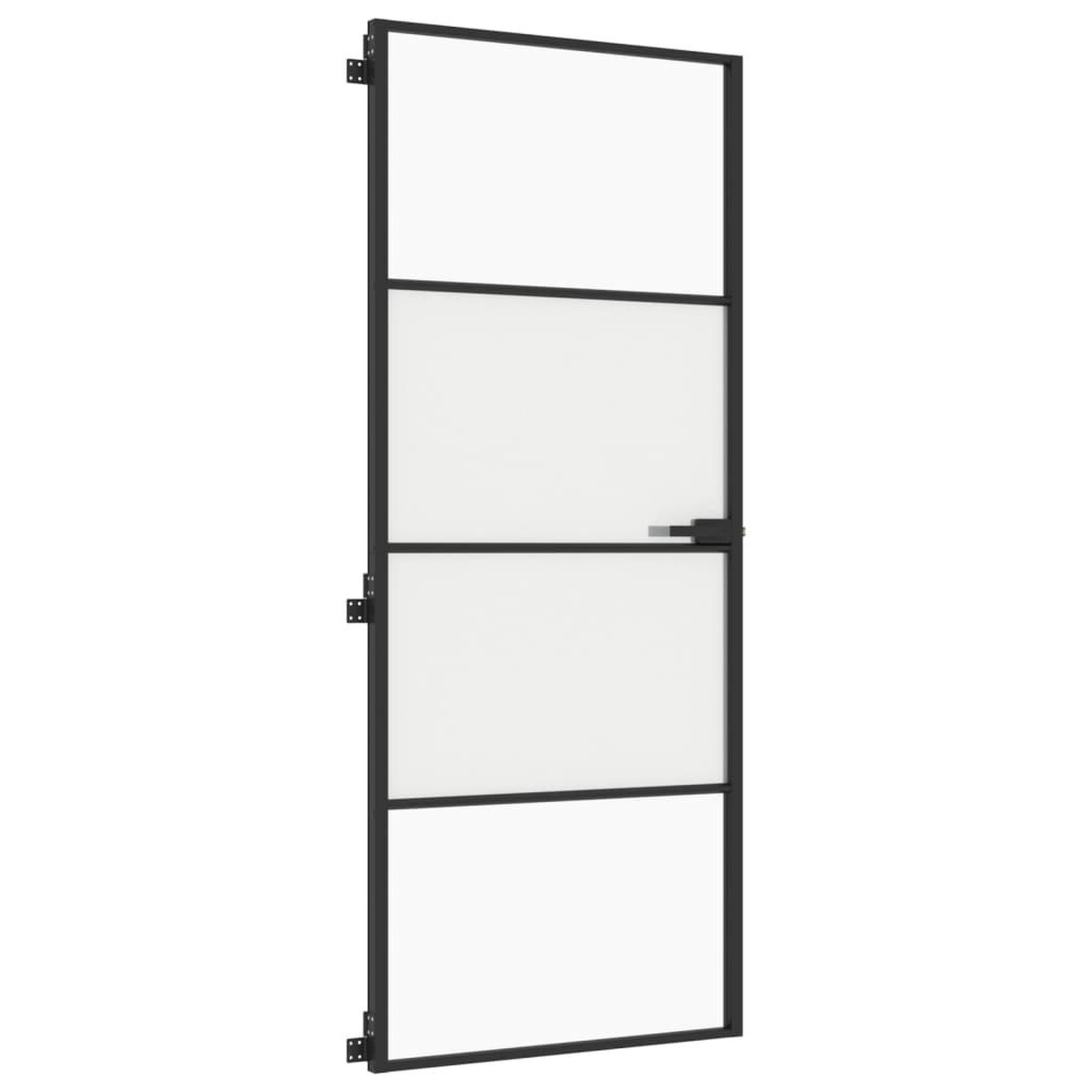 Voir la diapositive 5 : VIDAXL Porte interieure mince noir 83x201,5 cm verre trempe aluminium
