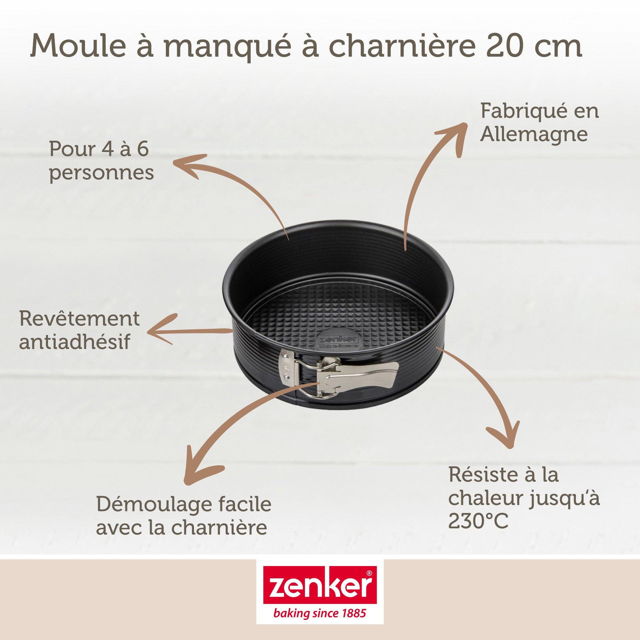 Voir la diapositive 3 : ZENKER Lot de 2 moules à gâteaux 20/20 cm en acier black metallic black mettallic zenker  black mettallic