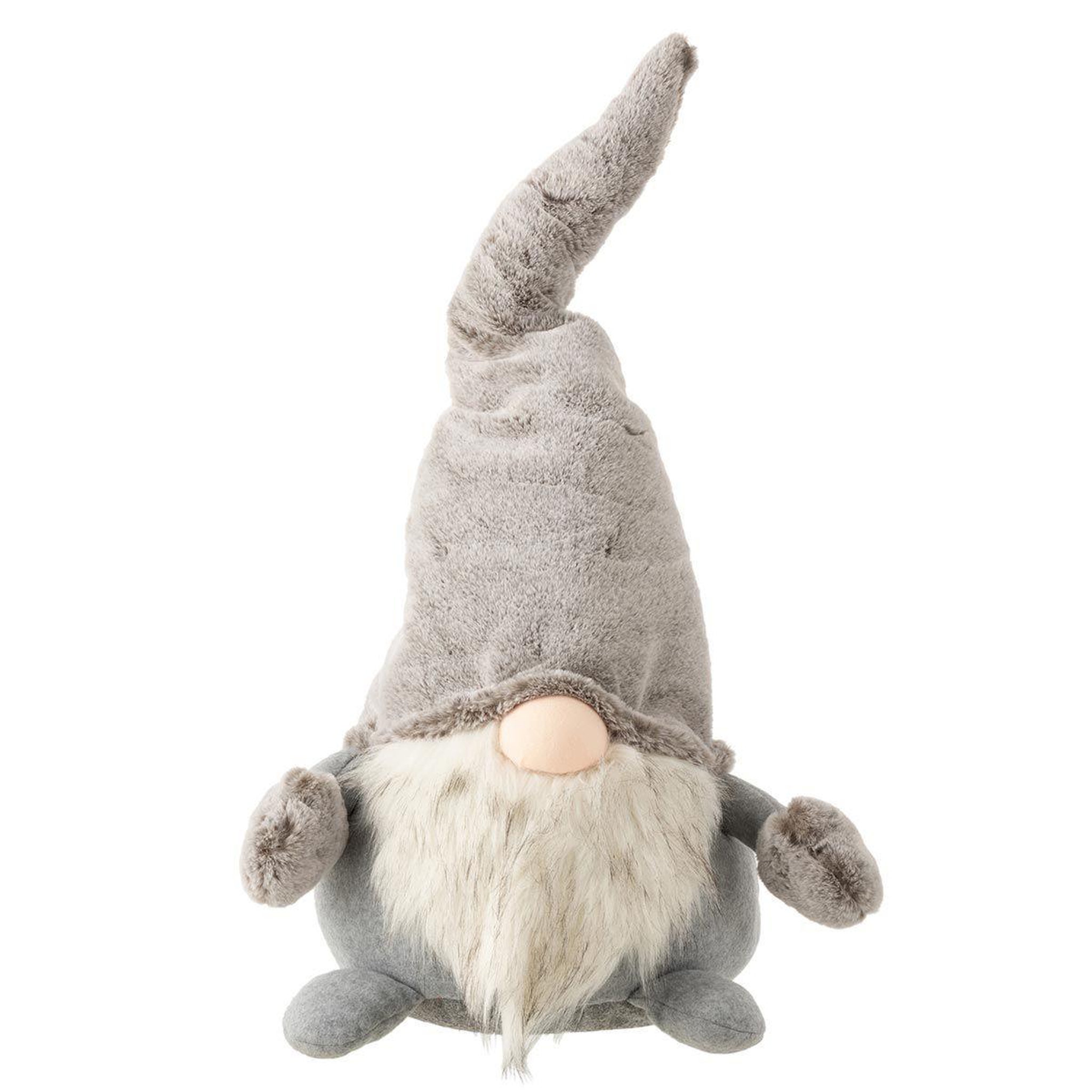 J-LINE Statuette déco  père noël debout  56cm gris