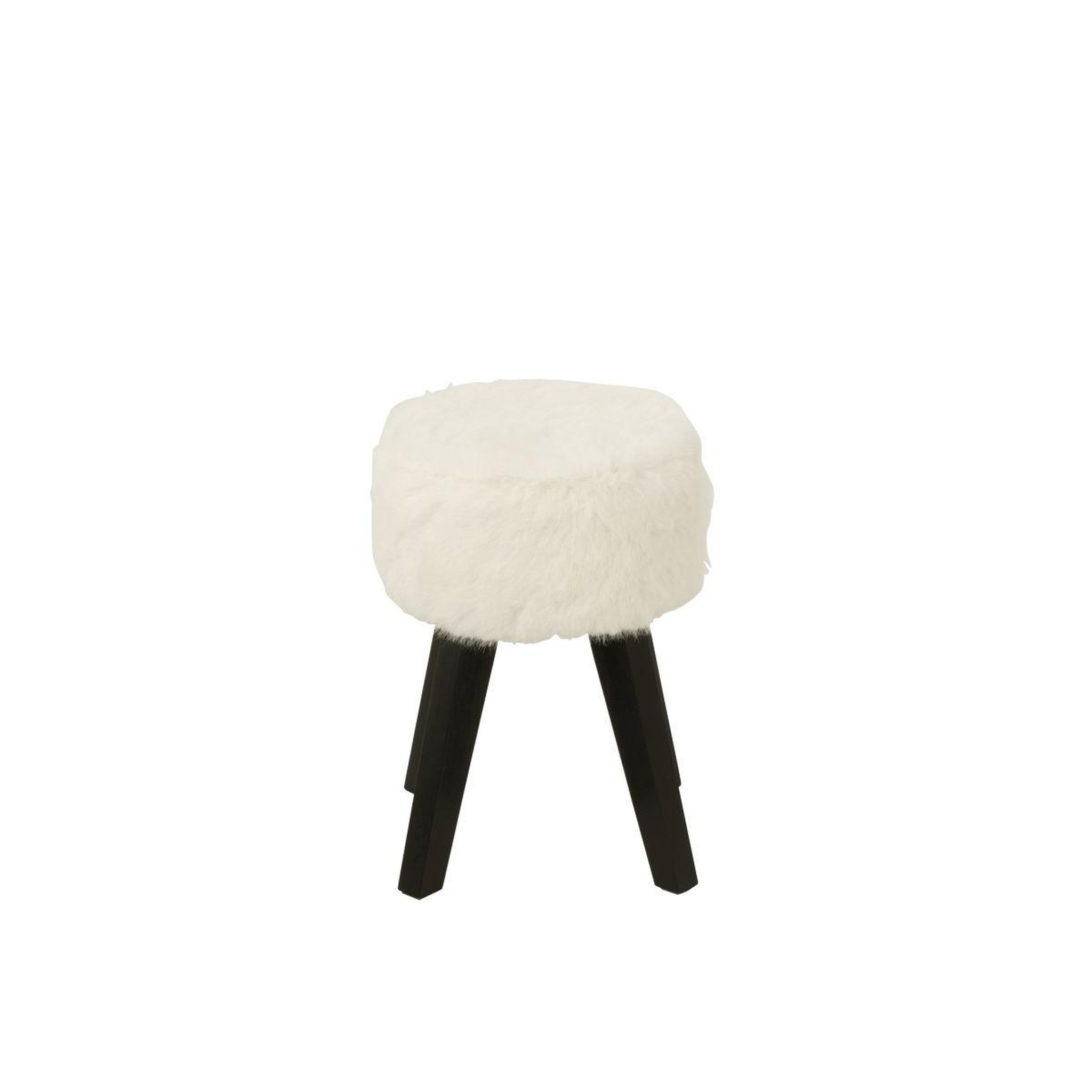 Voir la diapositive 4 : J-LINE Tabouret imitation fourrure  bun  30cm blanc