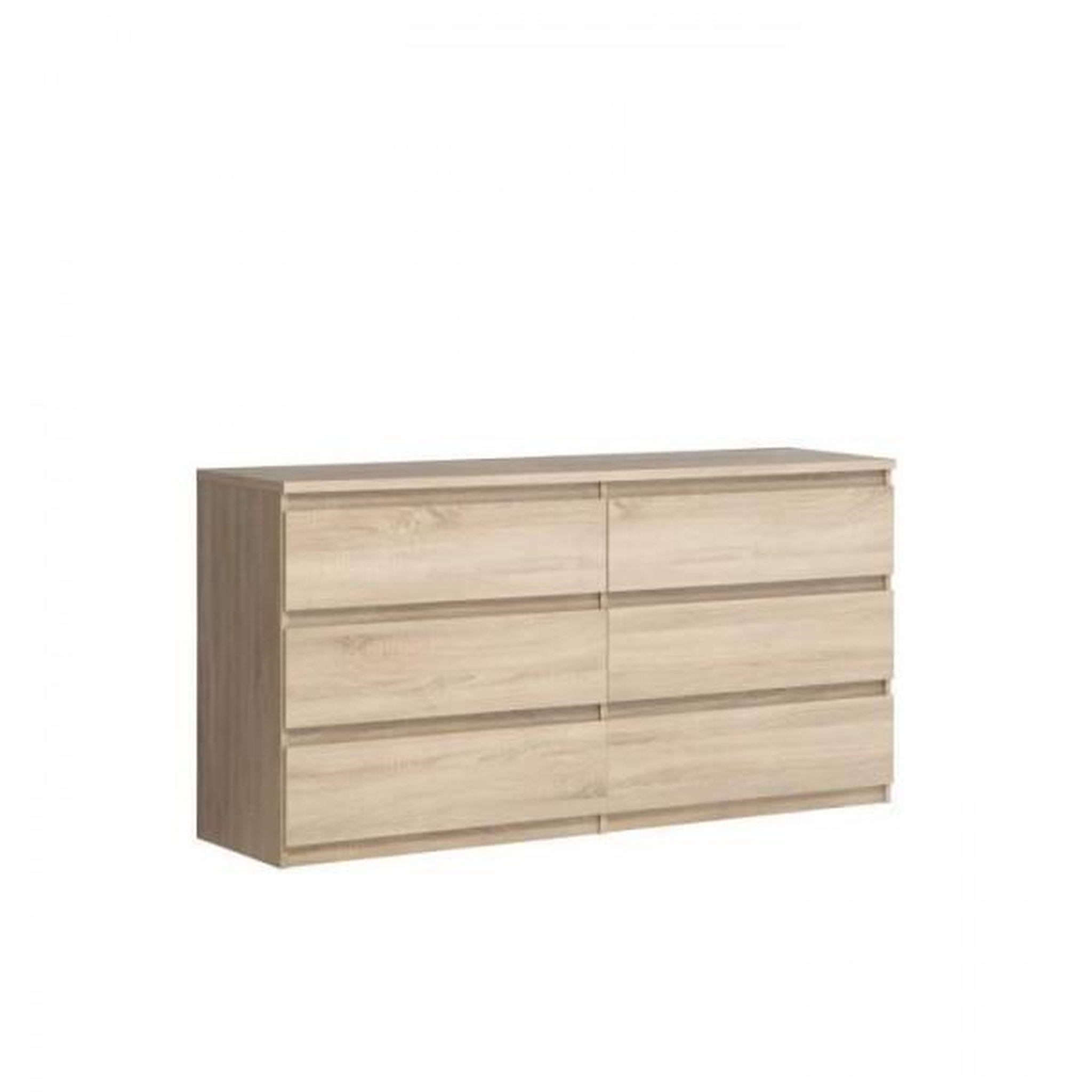 MARKET24 Commode CHELSEA 6 Tiroirs - Couleur chene - L 154 x P 42,2 x H 79,9 cm