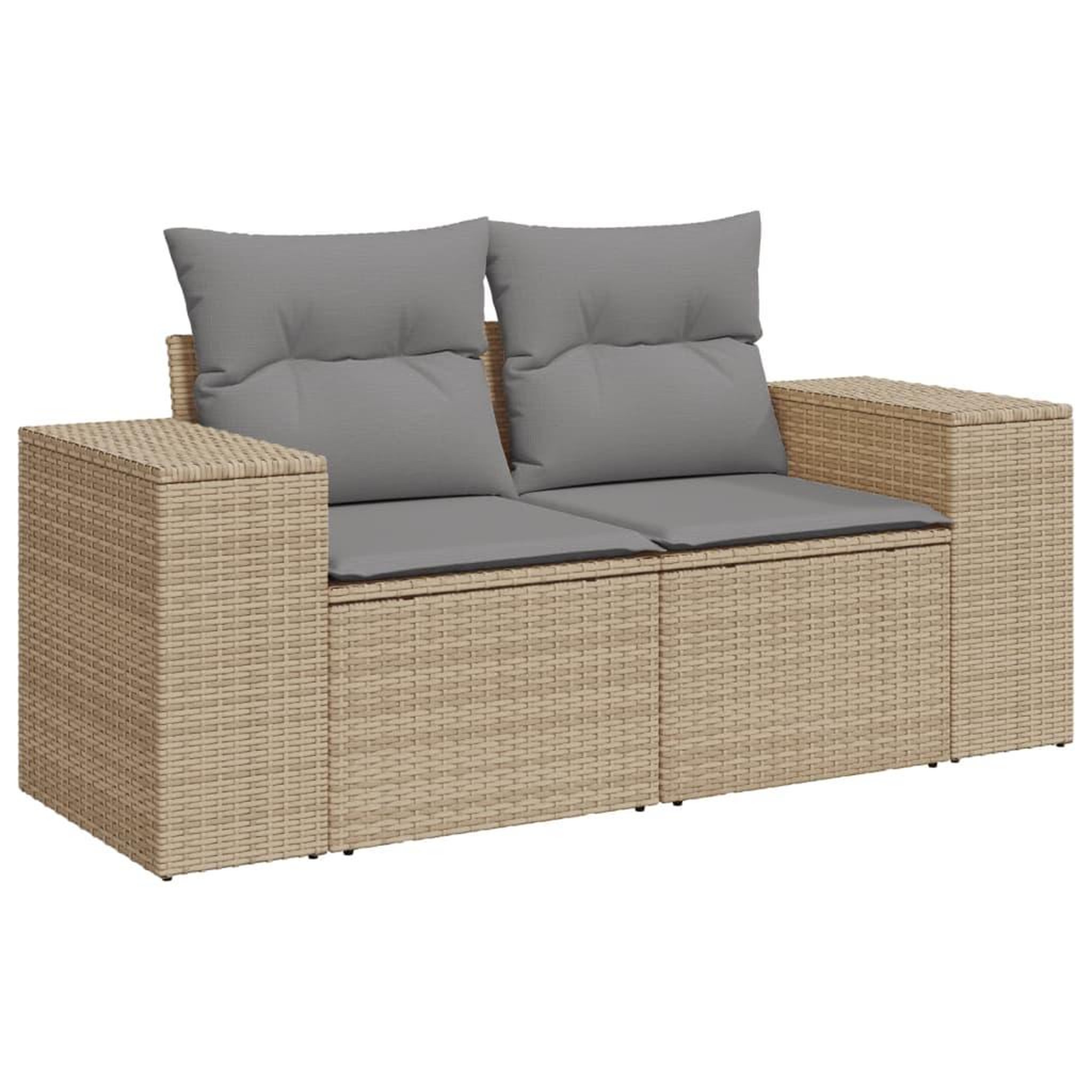 Voir la diapositive 3 : VIDAXL Salon de jardin avec coussins 7 pcs beige resine tressee